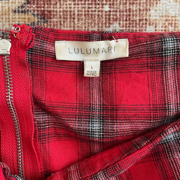 Lulumari plaid off shoulder cross front top - Picture 4 of 6